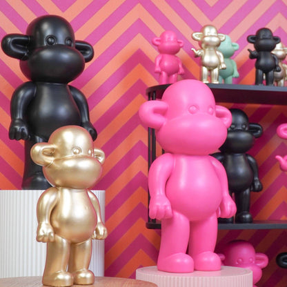 Ornament - Monkey Figurine 'The Legend' - Resin - Black - 33x21x50cm