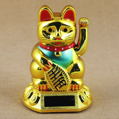 Golden solar lucky cat 8cm
