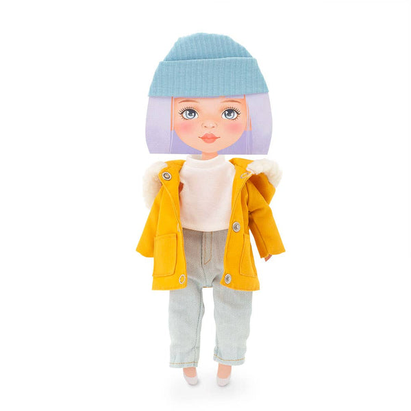Clothing set: mustard parka for 28cm doll