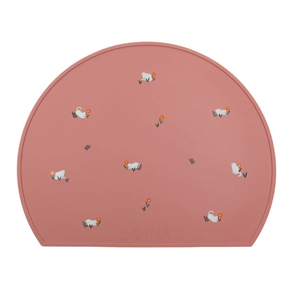 Siliconen placemat met kattenmotief - terracotta