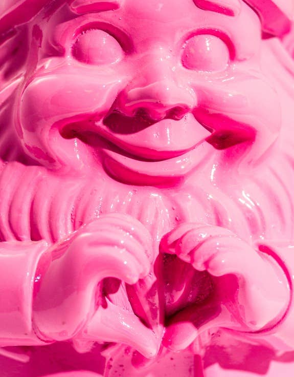 Nain de Jardin "Mains en cœur" Rose M