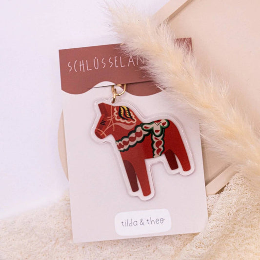 Dalecarlian Horse Keychain