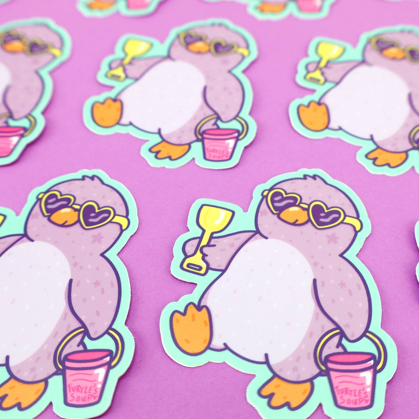 Penguin at the Beach Sticker