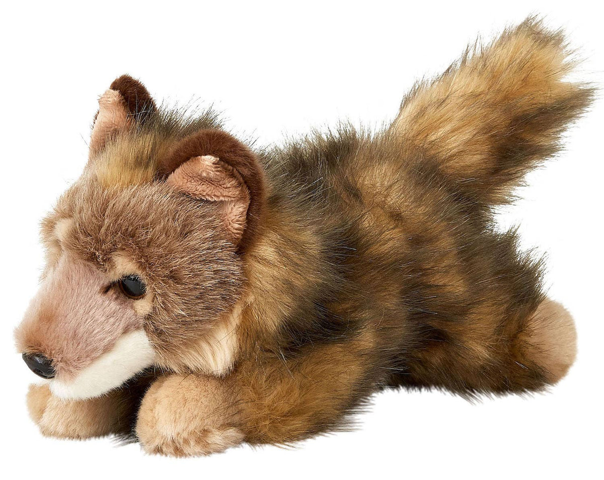 Lying wolf cub plush