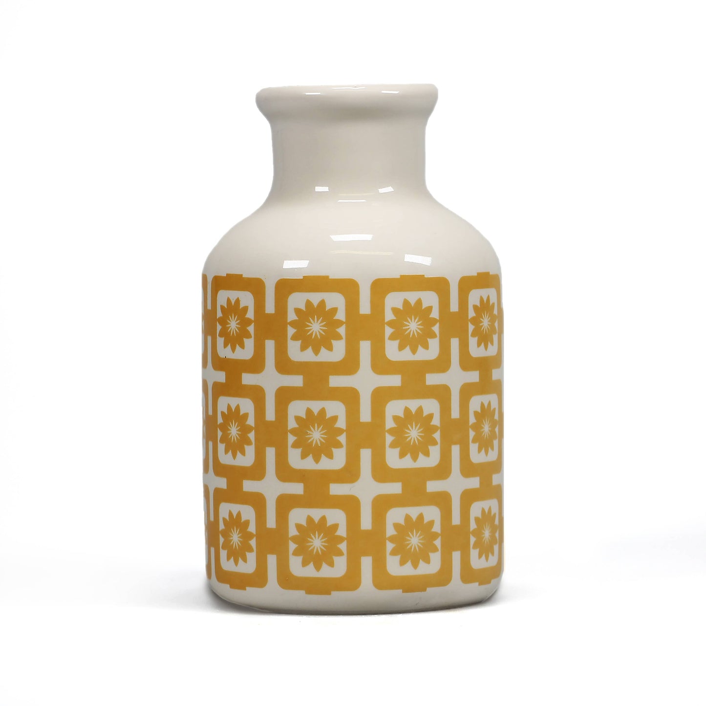 Gele keramische vaastegels met design