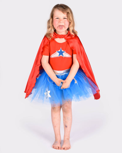 Super Wondergirl with Cape 110-116 cm 4-6 years