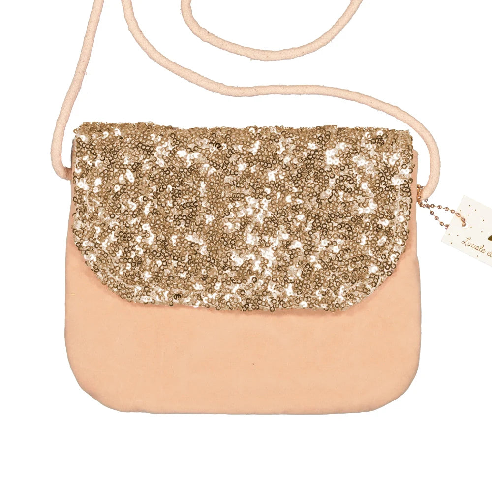 Handbag - Velvet &amp; Gold Sequins