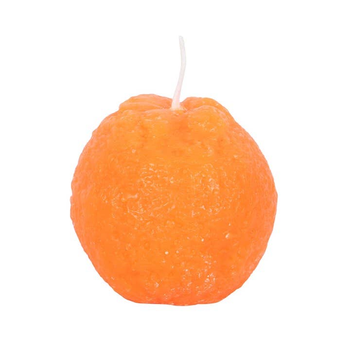 Set of 3 orange-shaped candles