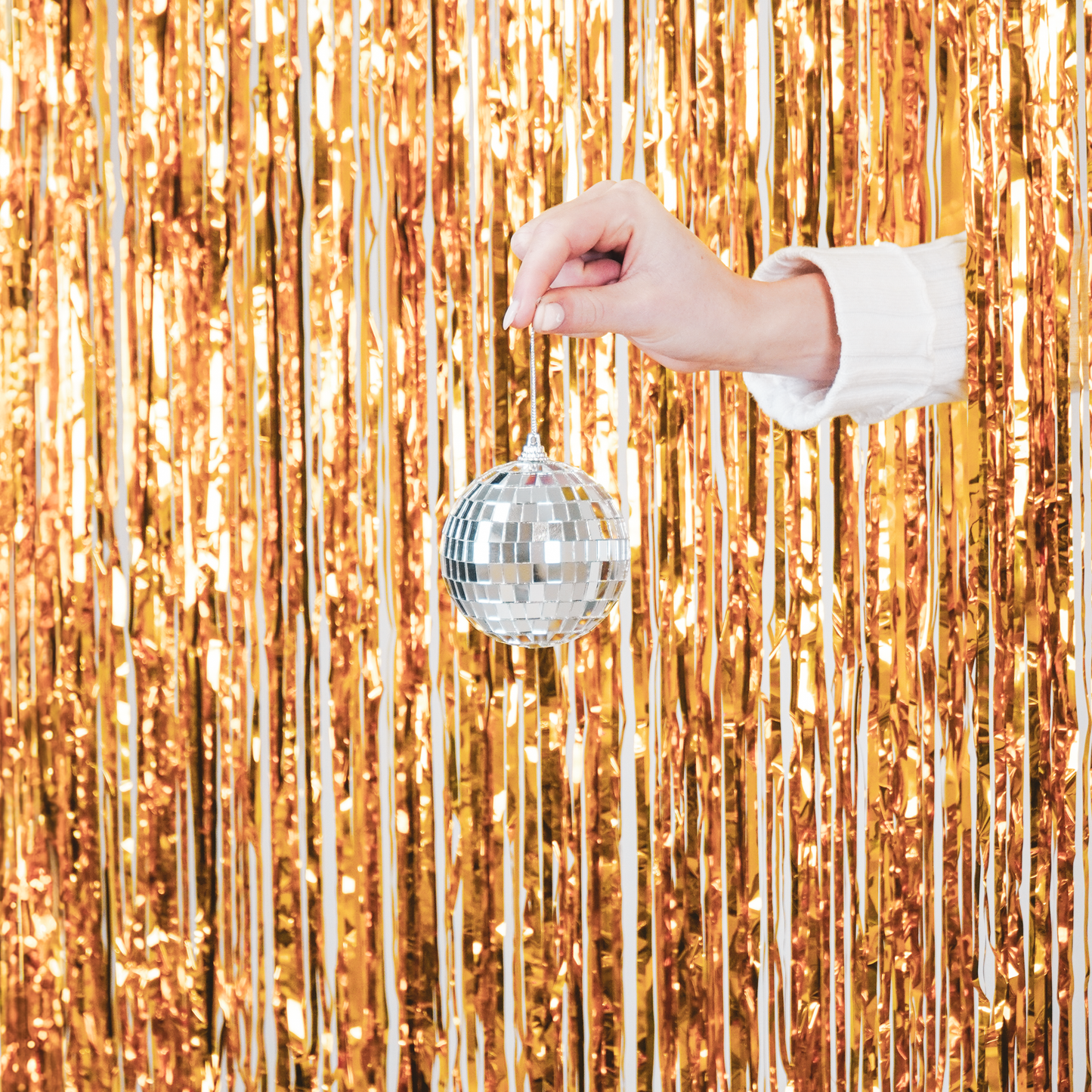 Boule de Noël Disco Argent - 10cm