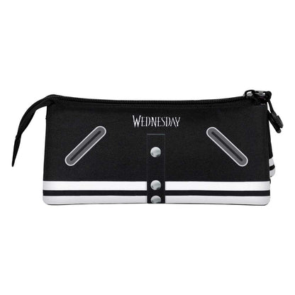 Wednesday Varsity Triple Pencil Case FAN 2.0, Zwart