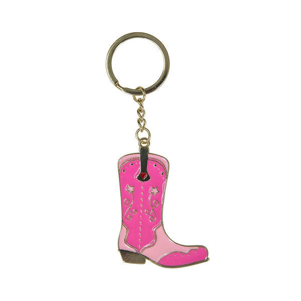 Pink Cowboy Boot Keychain