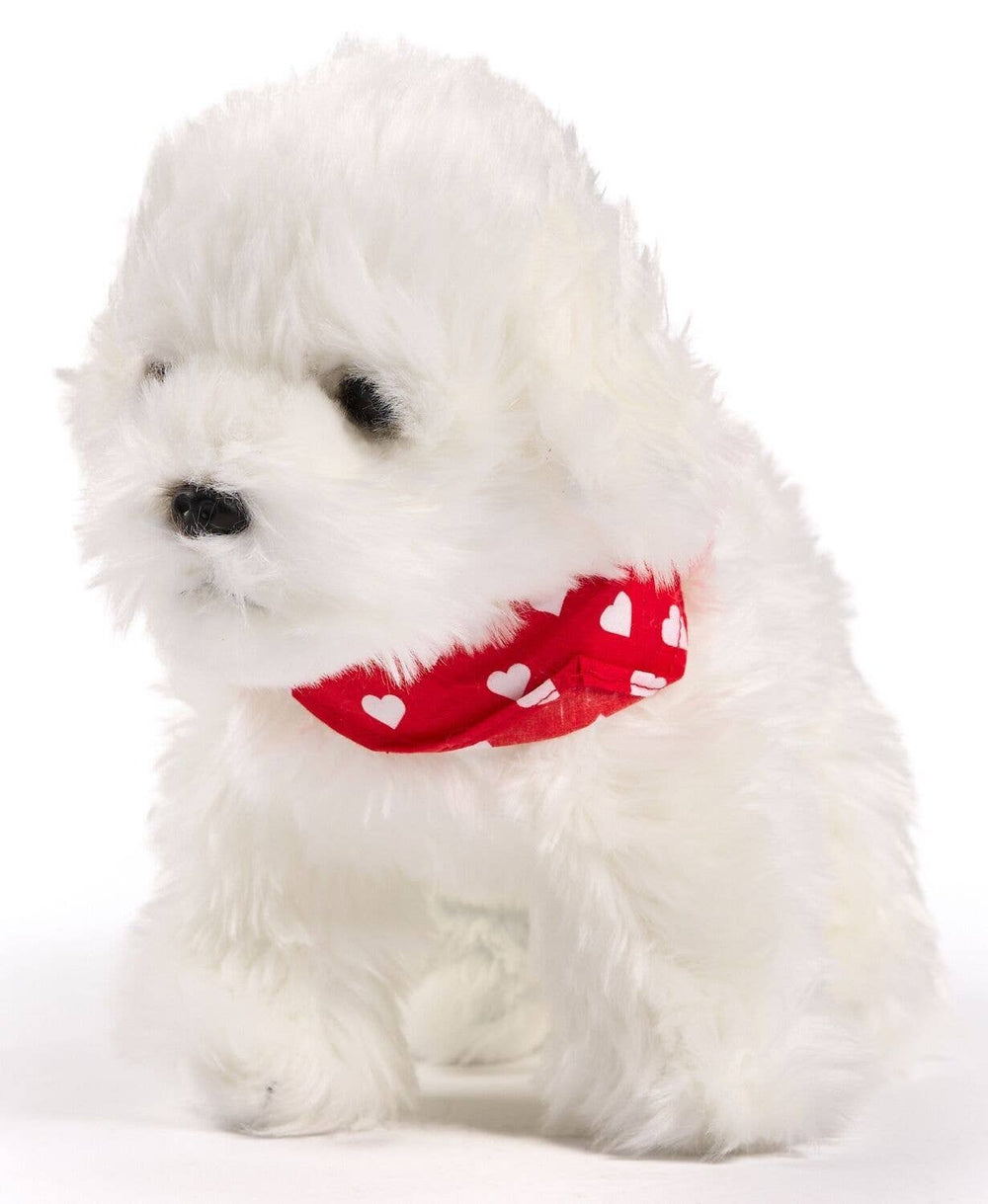 Peluche Bichon Maltais Debout avec Bandana