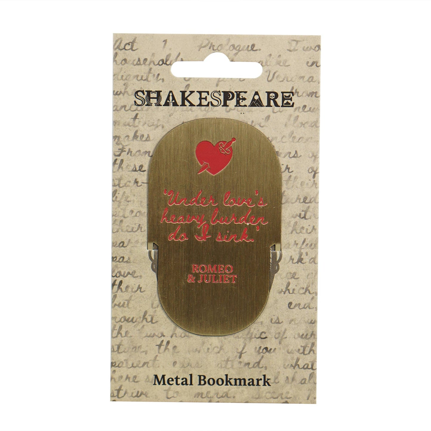 Metalen boekenlegger - Shakespeare (Romeo en Julia)