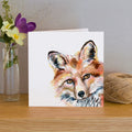 Wenskaart met aquarelvos