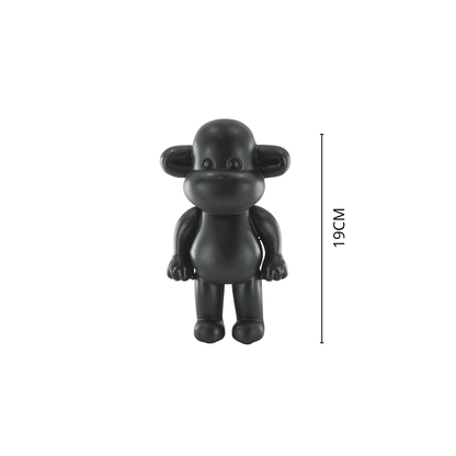 Ornement - Figurine Singe 'La Légende' - Noir - 11x7x19cm
