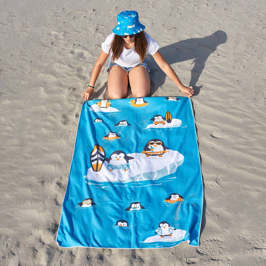 Penguins beach towel