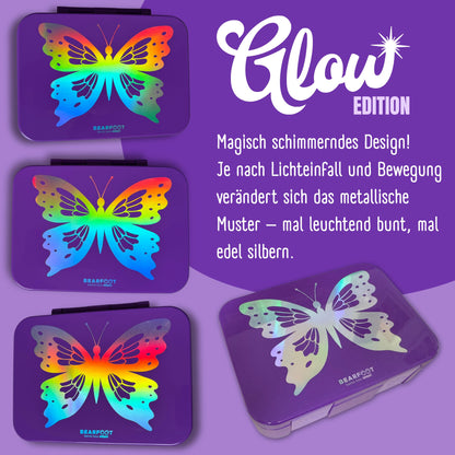 Lunch Box with Compartments, Leakproof - Butterfly GLOW