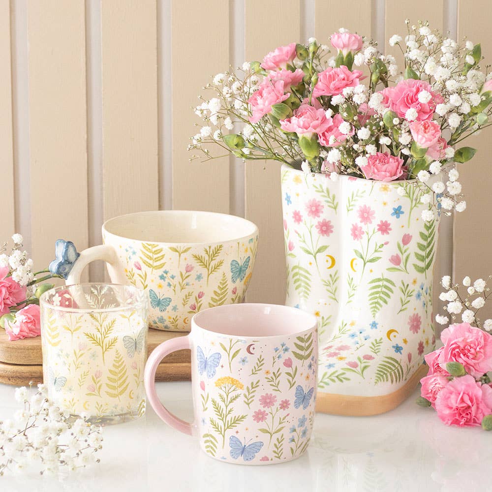 Luna Bloom floral mug with butterfly