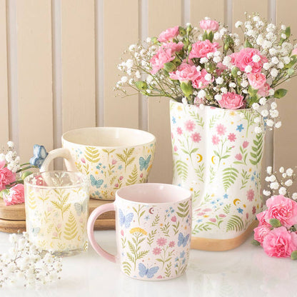 Luna Bloom floral mug with butterfly