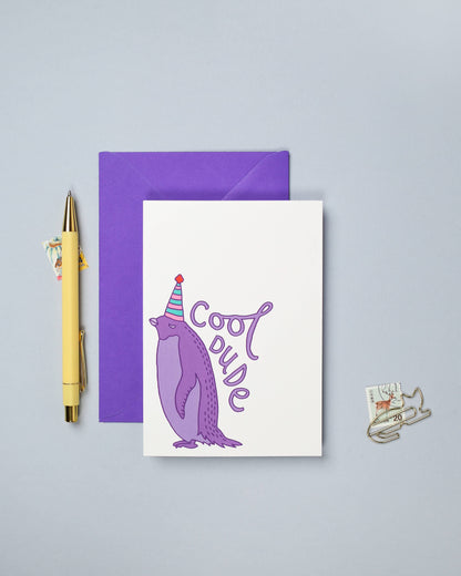 "Cool Dude" Penguin Greeting Card