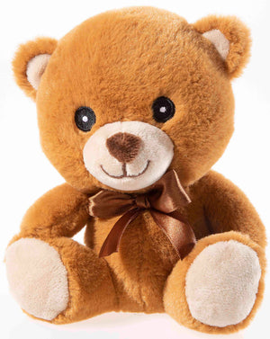 Teddybär mit Schleife (2 mögliche Farben) - 16 cm