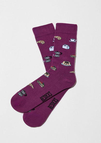 BeSweetBreakfast Violet - 100% Organic Cotton Socks