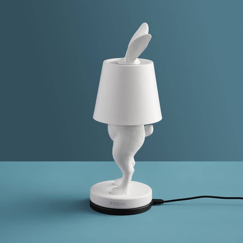 LED-tafellamp met verstoppend konijn, wit