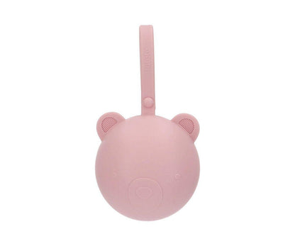 Pink Bear Silicone Soother Clip