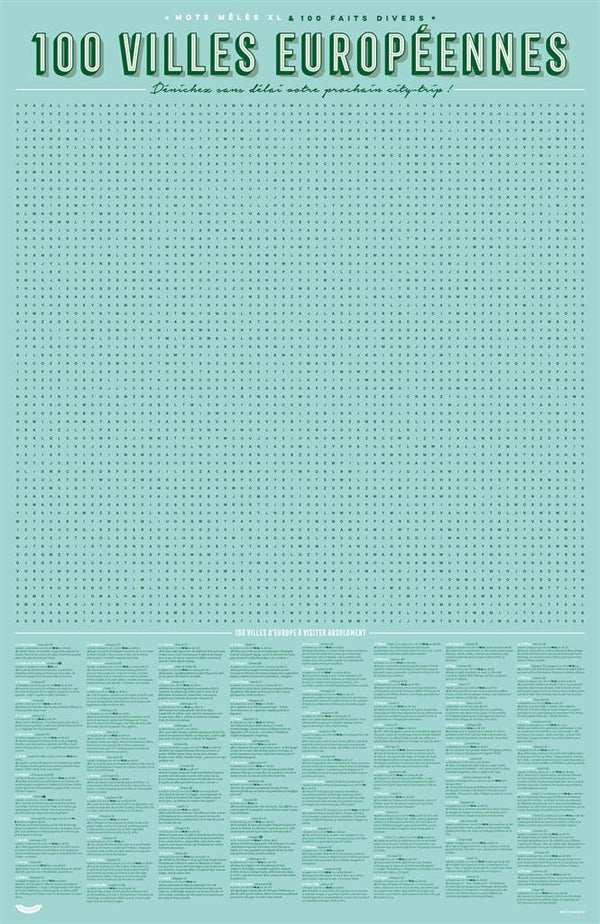 XL Game Poster - 100 European Cities