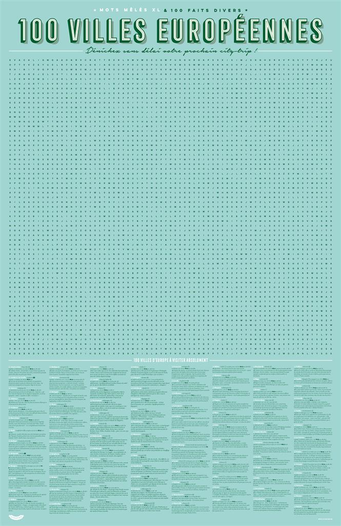 XL Game Poster - 100 European Cities