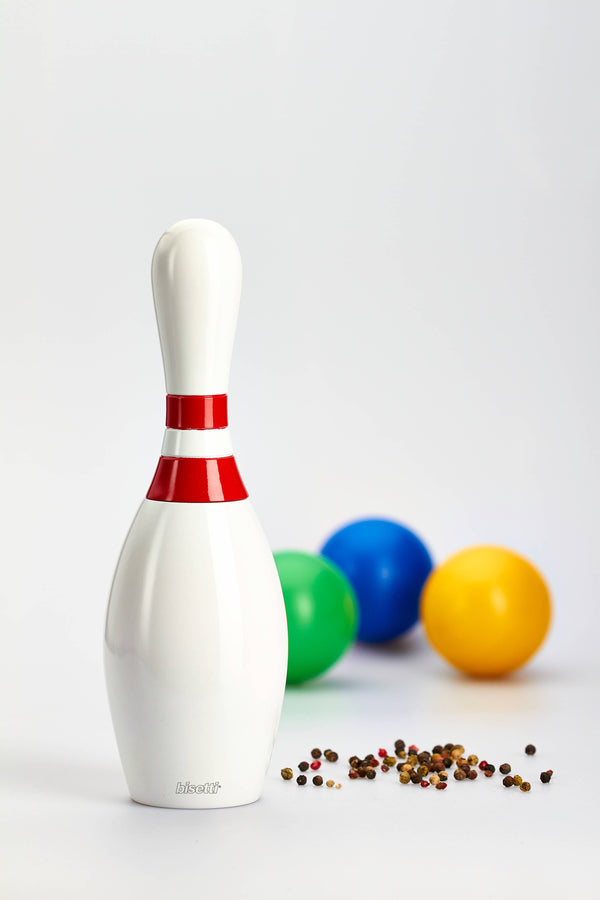 "Bowling" spice mill in white lacquered beech