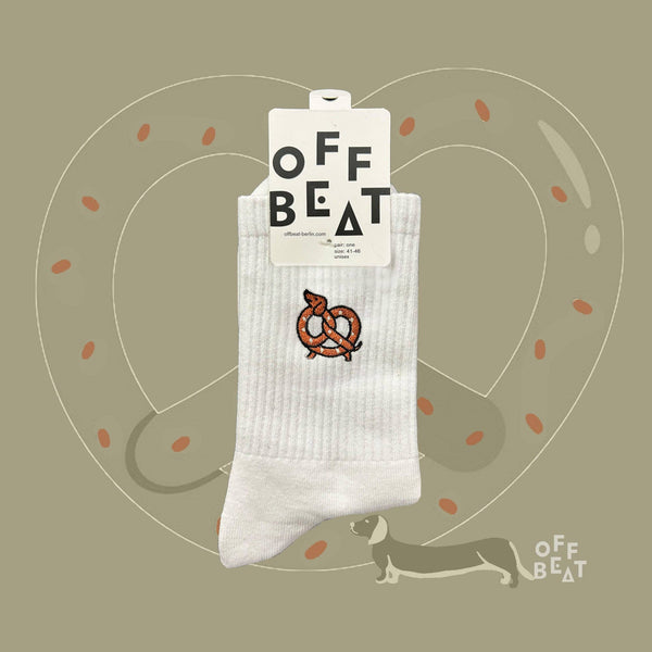 Embroidered Dachshund Pretzel Socks "Brezeldackel"