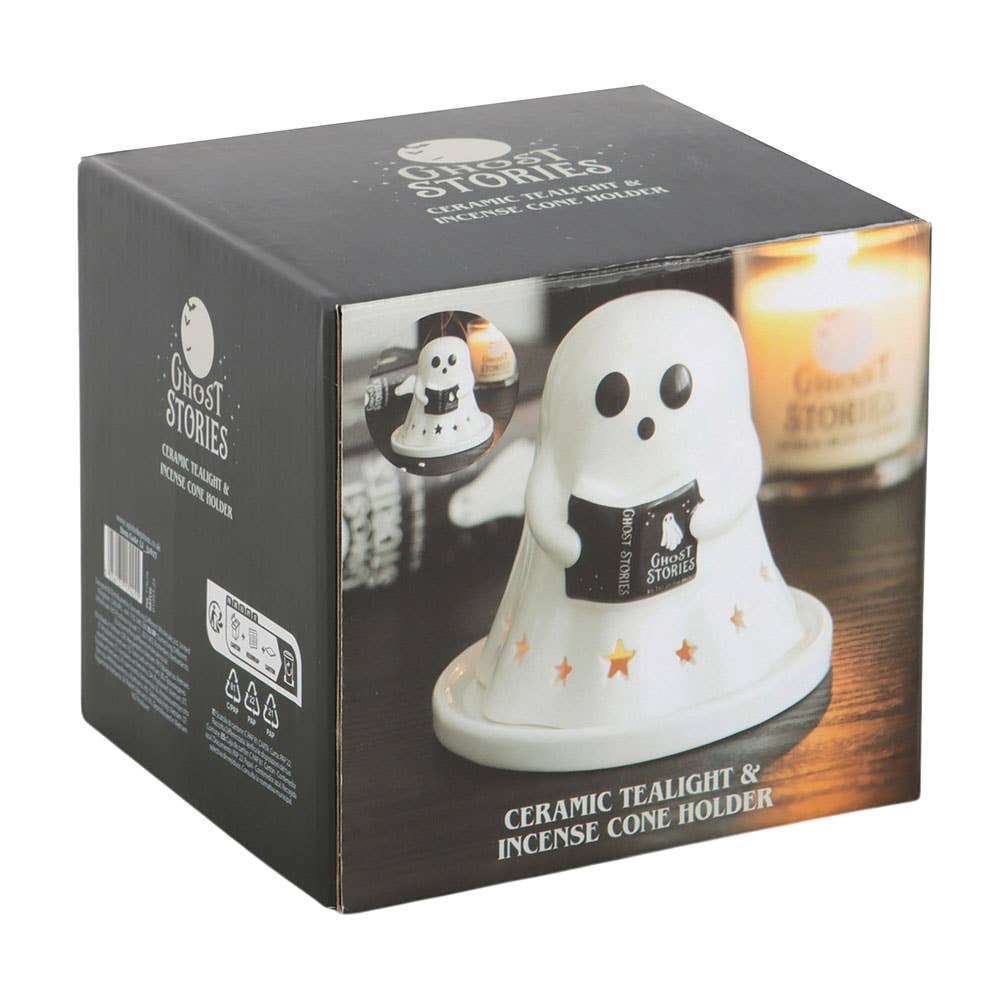 Halloween "Ghost Stories" tealight and incense cone holder