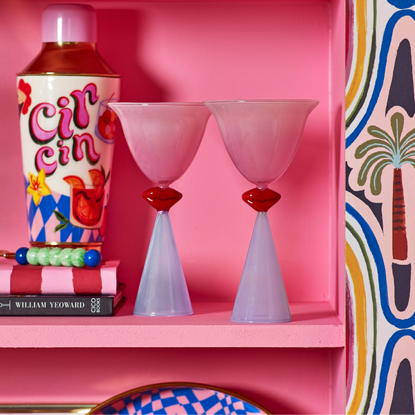 Lip-tinted cocktail glasses - Set of 2