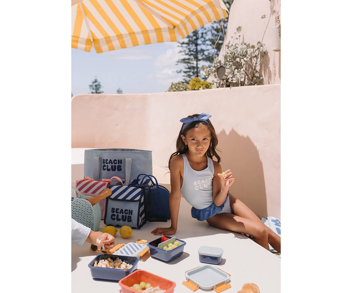 Insulated Snack Bag Stripes Blues & Beyond