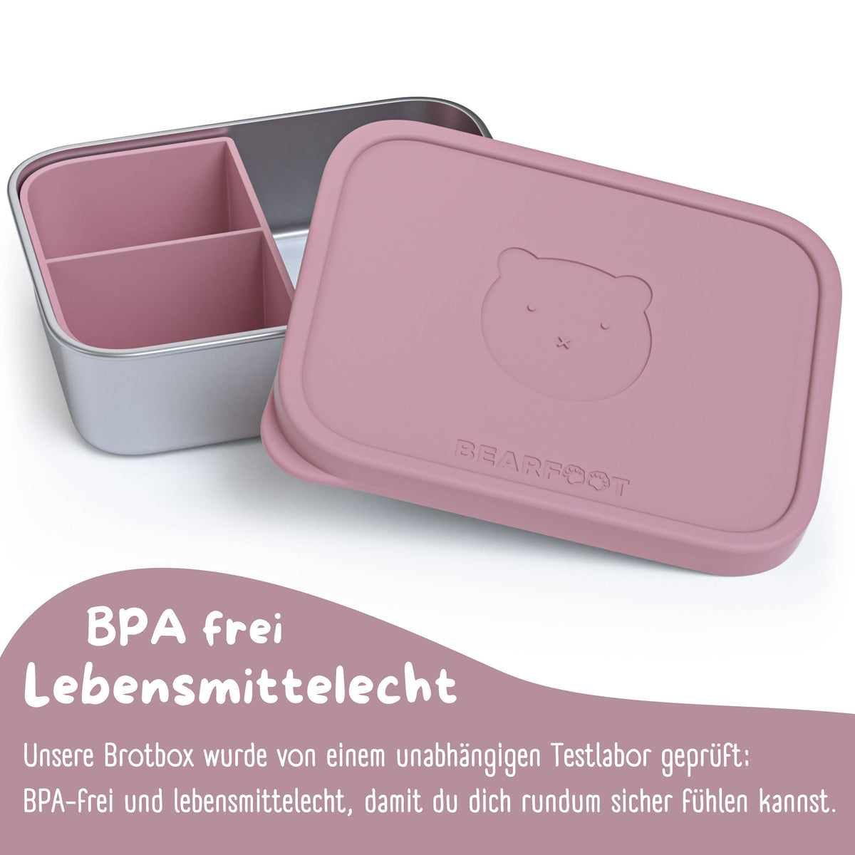 Kids' Stainless Steel Lunchbox with Silicone Insert - Pink