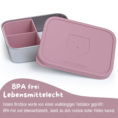 Kids' Stainless Steel Lunchbox with Silicone Insert - Pink