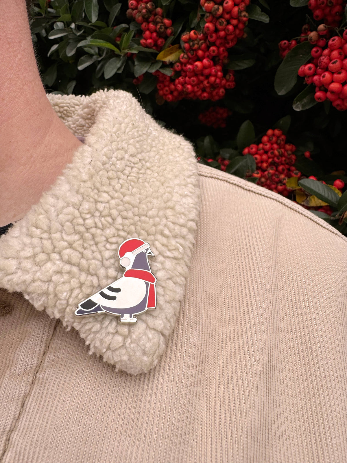 Christmas Pigeon Pin