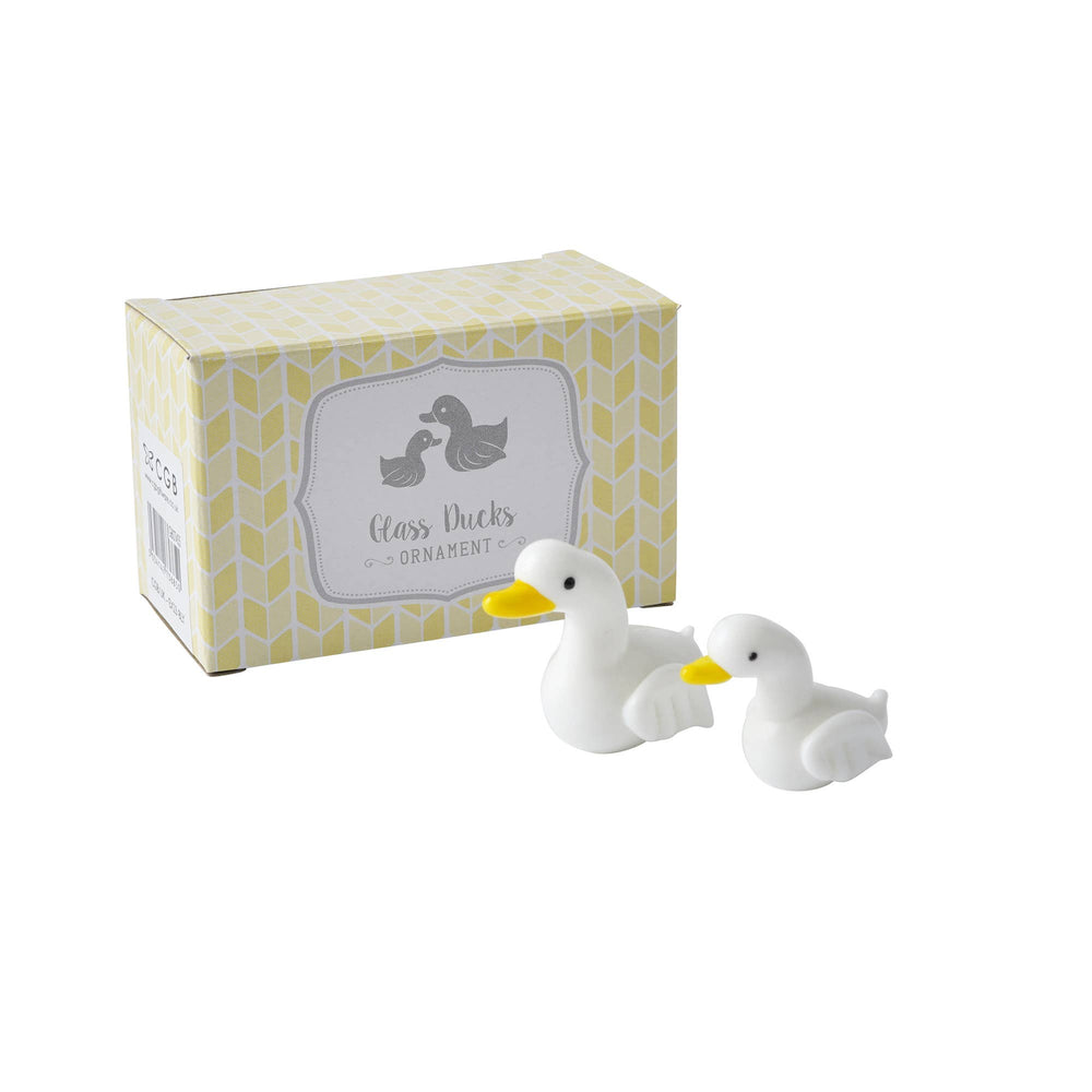 Figurine en Verre Canards Blancs 2-Pack