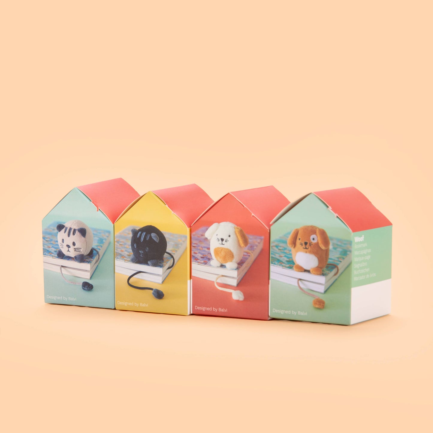 Marque-pages animaux en peluche x12