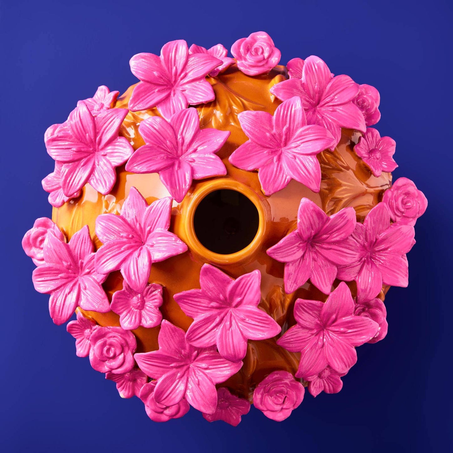 Verano Vase, Orange/Pink Stoneware, 34 x 29.5 cm