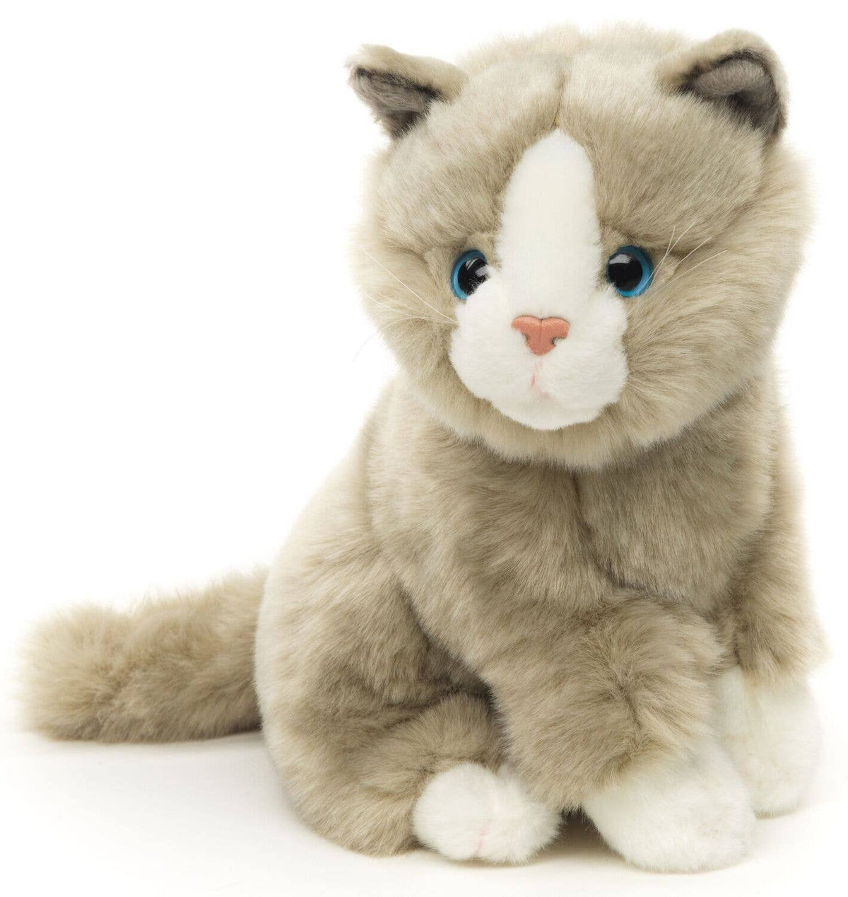 Grey sitting cat plush toy
