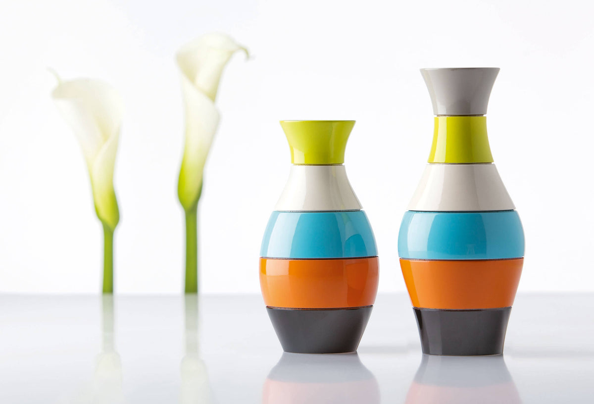 "Vase" multi-coloured lacquered beech spice mill, small
