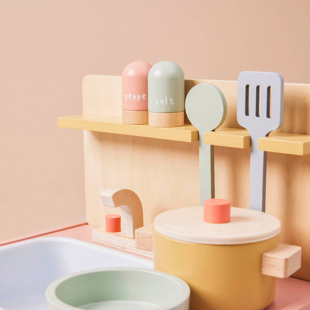 Kinderkeukenset met houten tafelblad (FSC-gecertificeerd)