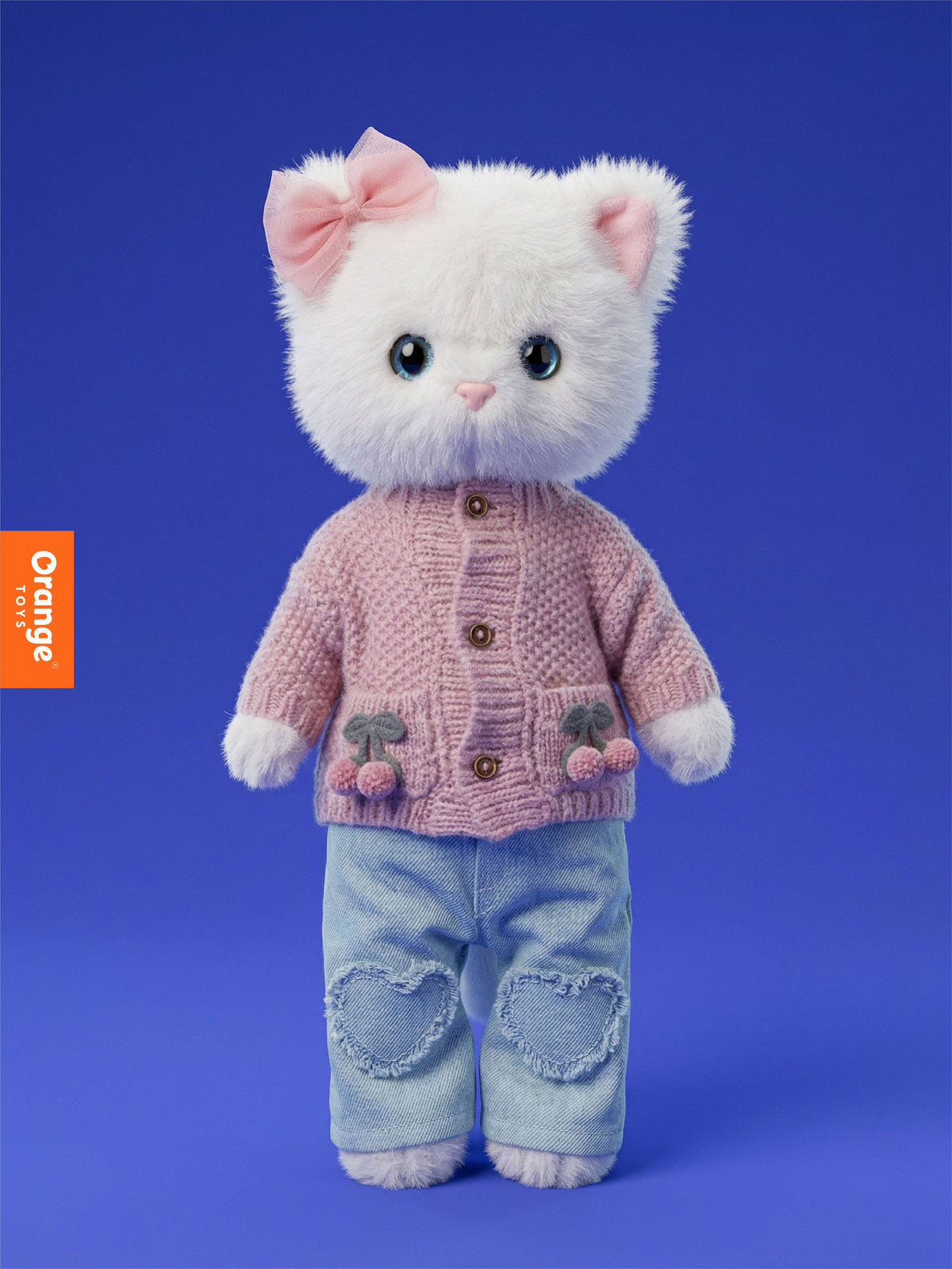 Peluche, Lucky Kitty, Lucky Sophie : Cerises en tricot 38 cm 3+