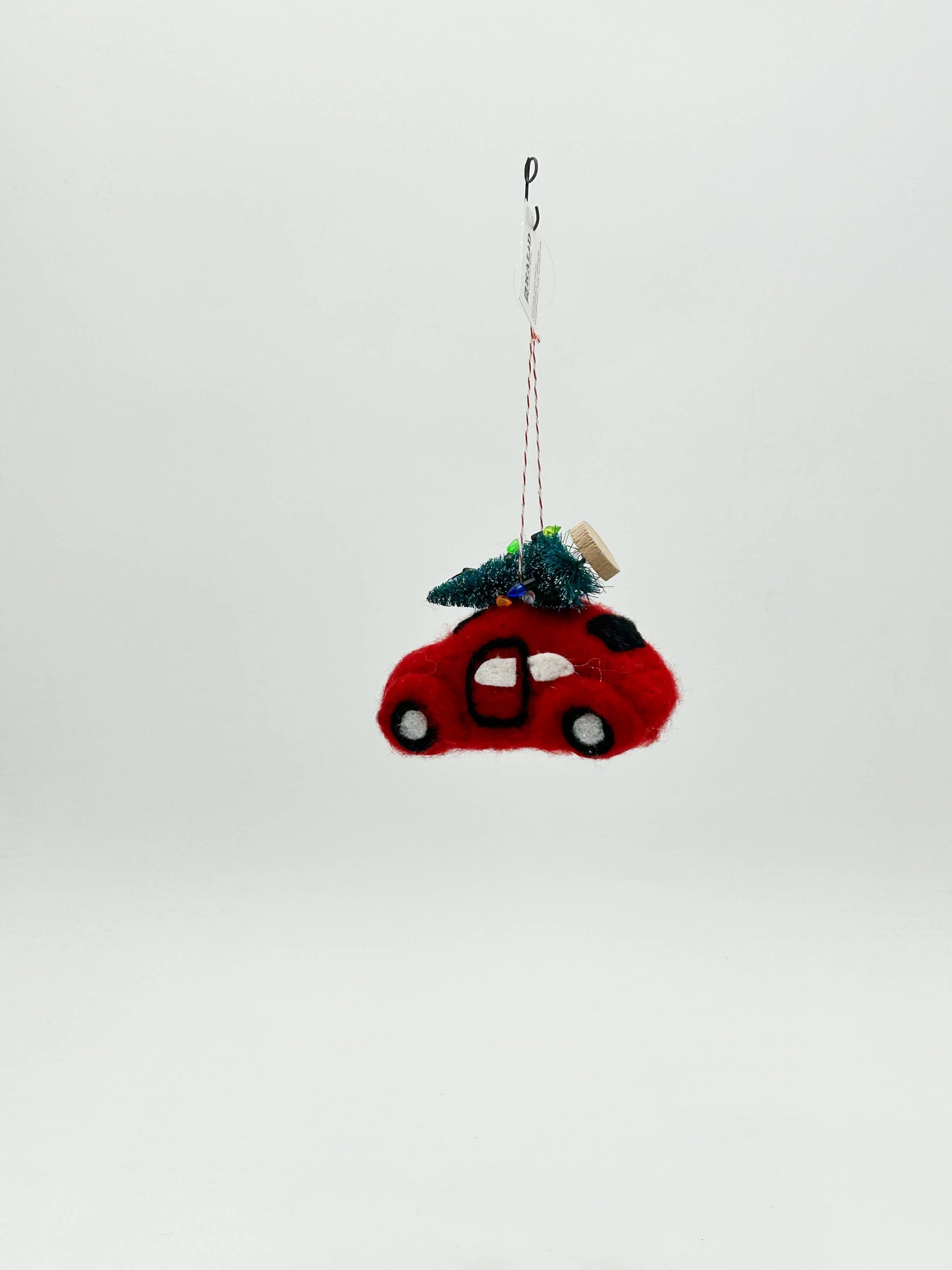 Felt Christmas car figurine with tree decoration