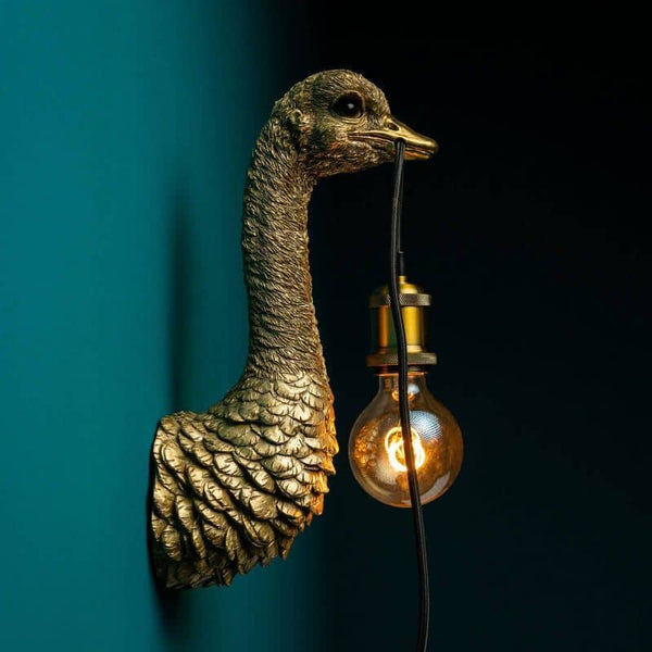 Baby FJ wall light, gold, 10 x 15 x 35 cm, E27, 2 m cable
