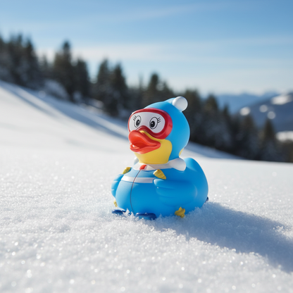 Blue Skiing Duck