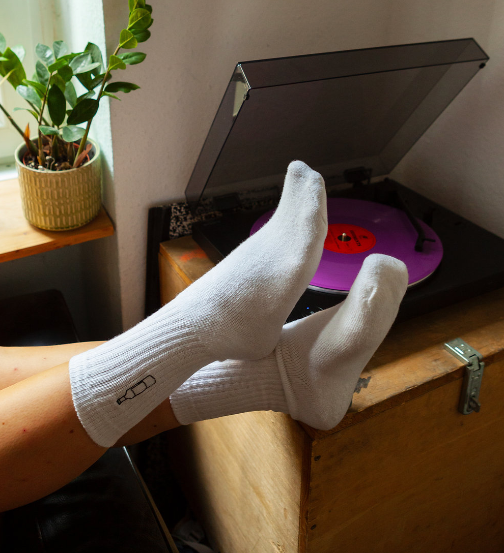 Embroidered sports socks - Wine bottle