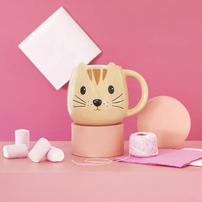 Round Orange Cat Mug